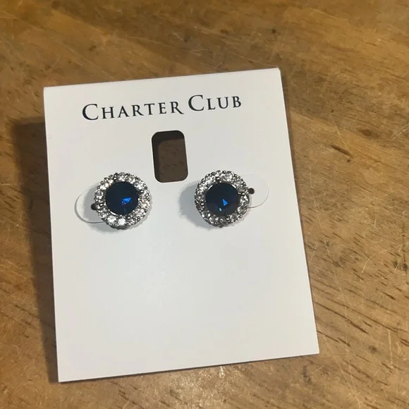 Charter Club Rhinestone Stud Earrings - Picture 2 of 3